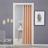 Verdunkelungsvorhang für Haus und Türen – Thermoisoliert – Vorhang für Haus und Dekoration mit Teleskopstange – Hellbraun – 120 x 200 cm von INEASICER