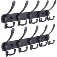 Wandgarderobe, Wandgarderobenhaken - Robuster Edelstahl, 5 Dreifachhaken, Garderobenständer für Mäntel, Hüte, Handtücher, Eingangsbereich, von INEASICER