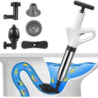 Weißer Druckluft-Toilettenpümpel mit Druckmesser, zum Reinigen von Toiletten, Waschbecken und Badewannen Weißer Druckluft-Toilettenpümpel mit Druckmesser, zum Reinigen von Toiletten, Waschbecken und Badewannen von INEASICER