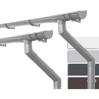 Dachrinnen Set Gartenhaus, NW100 / 100mm halbrund zwei Dachseiten, Regenrinnen pvc für Satteldach, Made in Germany - Grau 2 x 4m - Inefa Dachrinnen Set Gartenhaus, NW100 / 100mm halbrund zwei Dachseiten, Regenrinnen pvc für Satteldach, Made in Germany - Grau 2 x 4m - Inefa von INEFA