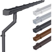 Dachrinnen Set Gartenhaus, NW68 / 68mm pvc Kunststoff Kastenrinne, Regenrinnen pvc für Pultdach, Made in Germany - Anthrazit, 2 x 2m - Inefa von INEFA