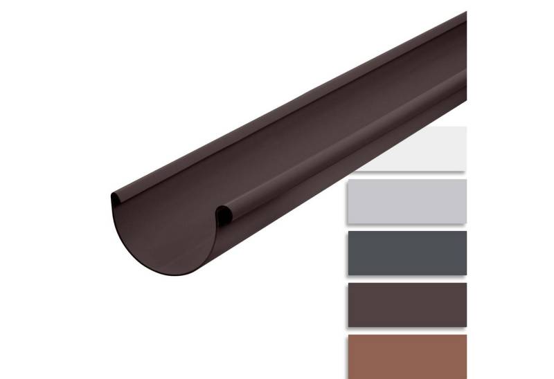 INEFA Dachrinne Dachrinne halbrund 200cm PVC, NW 125. 1 Stück, Kunststoff, Rinne für Dach, Kunststoffrinne - für Gartenhaus von INEFA