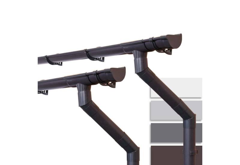 INEFA Dachrinne NW 100 Dachrinnen-Set PVC halbrund für Gartenhaus mit Satteldach, Regenrinnen-Set von INEFA, 2-St., Set für zwei Dachseiten, zwei Dachseiten, Regenrinne Kunststoff für Satteldach, Made in Germany von INEFA