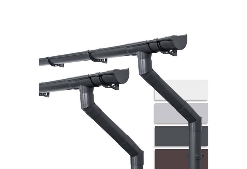 INEFA Dachrinne NW 100 Dachrinnen-Set PVC halbrund für Gartenhaus mit Satteldach, Regenrinnen-Set von INEFA, 2-St., Set für zwei Dachseiten, zwei Dachseiten, Regenrinne Kunststoff für Satteldach, Made in Germany von INEFA