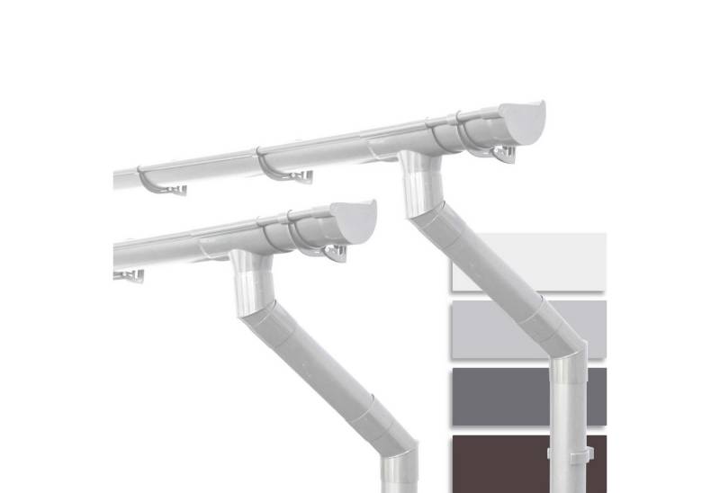 INEFA Dachrinne NW 100 Dachrinnen-Set PVC halbrund für Gartenhaus mit Satteldach, Regenrinnen-Set von INEFA, 2-St., Set für zwei Dachseiten, zwei Dachseiten, Regenrinne Kunststoff für Satteldach, Made in Germany von INEFA