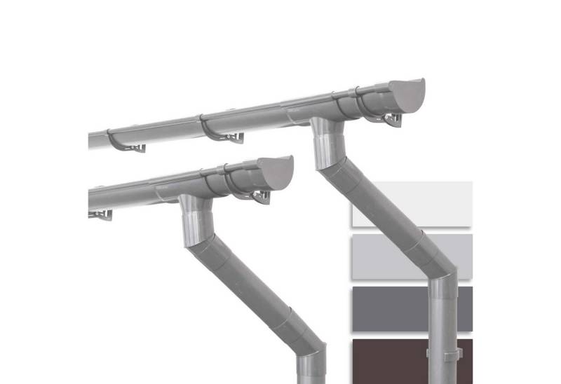 INEFA Dachrinne NW 100 Dachrinnen-Set PVC halbrund für Gartenhaus mit Satteldach, Regenrinnen-Set von INEFA, 2-St., Set für zwei Dachseiten, zwei Dachseiten, Regenrinne Kunststoff für Satteldach, Made in Germany von INEFA