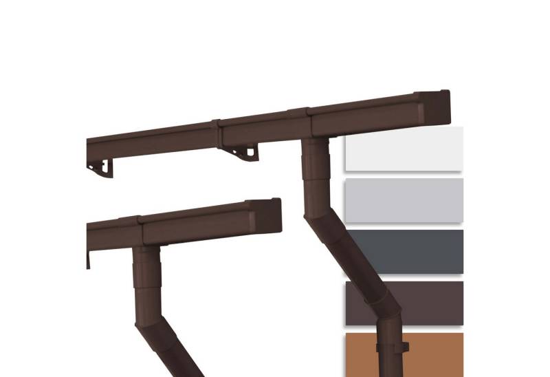 INEFA Dachrinne Dachrinnen Set Gartenhaus, NW 68, kastenförmig, 2 x 2m, zwei Dachseiten, Regenrinne Kunststoff für Pultdach, Made in Germany von INEFA