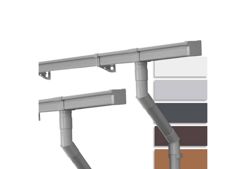 INEFA Dachrinne Dachrinnen Set Gartenhaus, NW 68, kastenförmig, 2 x 3m, zwei Dachseiten, Regenrinne Kunststoff für Pultdach, Made in Germany von INEFA