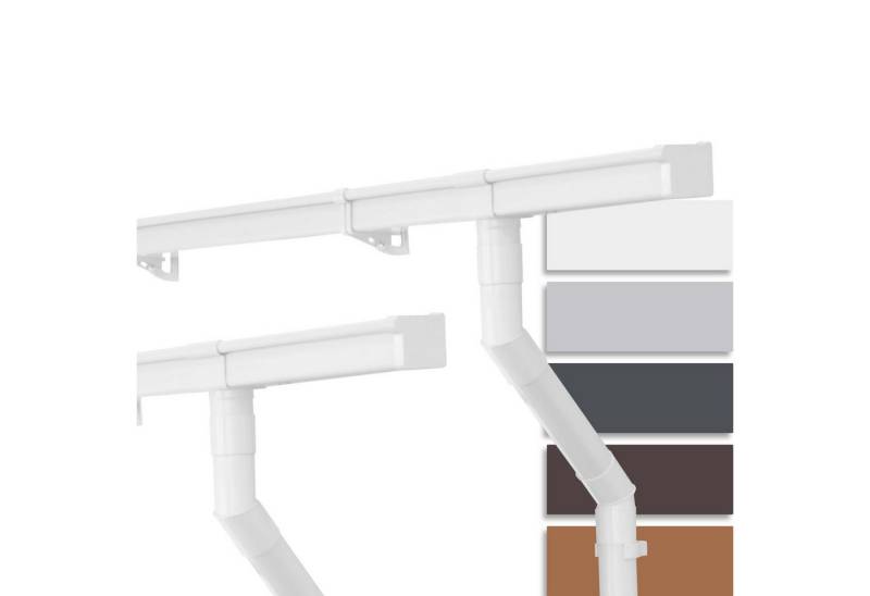 INEFA Dachrinne Dachrinnen Set Gartenhaus, NW 68, kastenförmig, 2 x 3m, zwei Dachseiten, Regenrinne Kunststoff für Pultdach, Made in Germany von INEFA