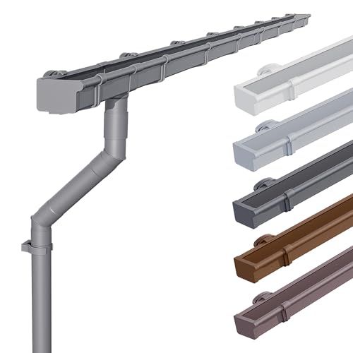INEFA Dachrinnen Set Gartenhaus, NW68 / 68mm Kastenrinne 4m Weiß Regenrinnen PVC für Pultdach, Made in Germany von INEFA