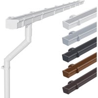 INEFA Dachrinnen Set Gartenhaus, NW68 / 68mm PVC Kunststoff Kastenrinne, Regenrinnen PVC für Pultdach, Made in Germany - Weiß, 4m von INEFA