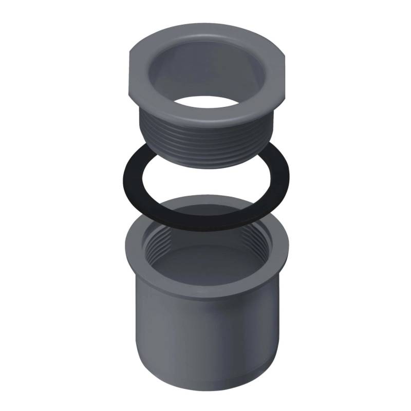 Inefa Ablaufstutzen Kastenrinne PVC DN 50/NW 68 Zum Schrauben Anthrazit von INEFA