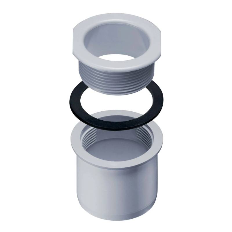 Inefa Ablaufstutzen Kastenrinne PVC DN 50/NW 68 Zum Schrauben Grau von INEFA