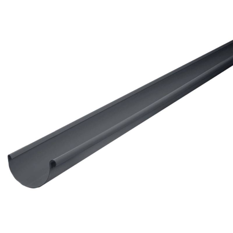 Inefa Dachrinne Halbrund 200cm PVC NW 100 Anthrazit Dachentwässerung von INEFA