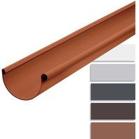 Dachrinne Kunststoff halbrund 200cm Regenrinnen pvc, einfache Steckmontage, Made in Germany - NW150 / 150mm, 1 Stück Braun - Inefa von INEFA