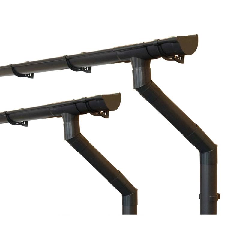 Inefa Dachrinnen Set PVC 2x 3m NW 100 Halbrund Gartenhaus Anthrazit von INEFA