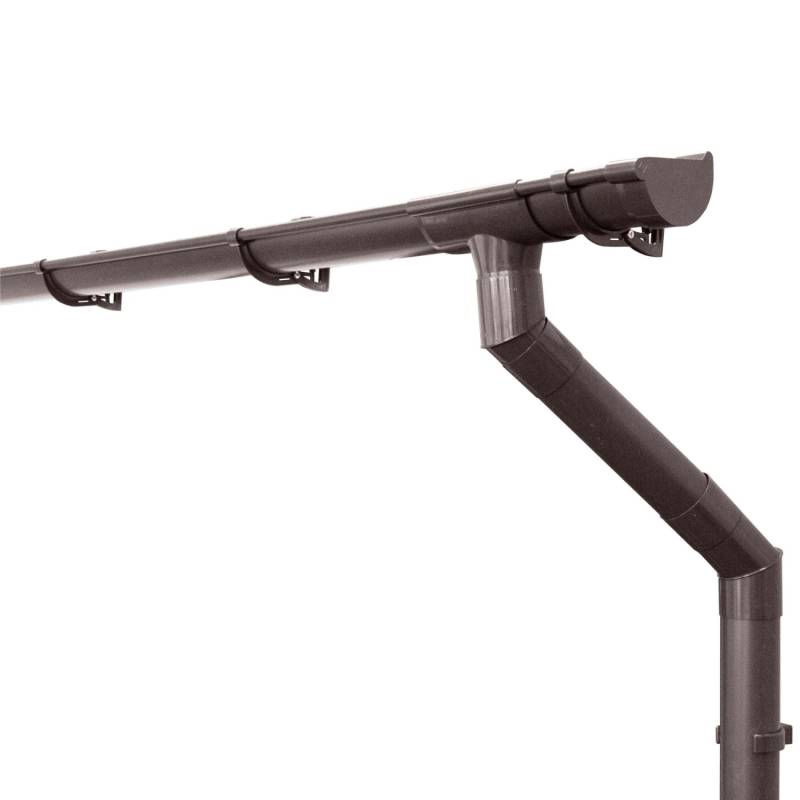 Inefa Dachrinnen Set PVC 3m NW 100 Halbrund für Gartenhaus Carport Dunkelbraun von INEFA