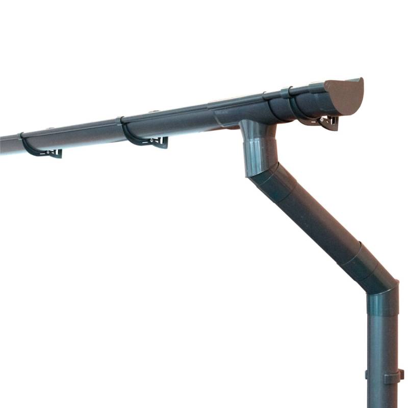 Inefa Dachrinnen Set PVC 6m NW 100 Halbrund für Gartenhaus Carport Anthrazit von INEFA