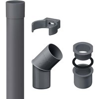 Fallrohr Set DN50 / 50mm, pvc 2m Dachrinnenzubehör, einfache Steckmontage, Made in Germany - Anthrazit - Inefa Fallrohr Set DN50 / 50mm, pvc 2m Dachrinnenzubehör, einfache Steckmontage, Made in Germany - Anthrazit - Inefa von INEFA