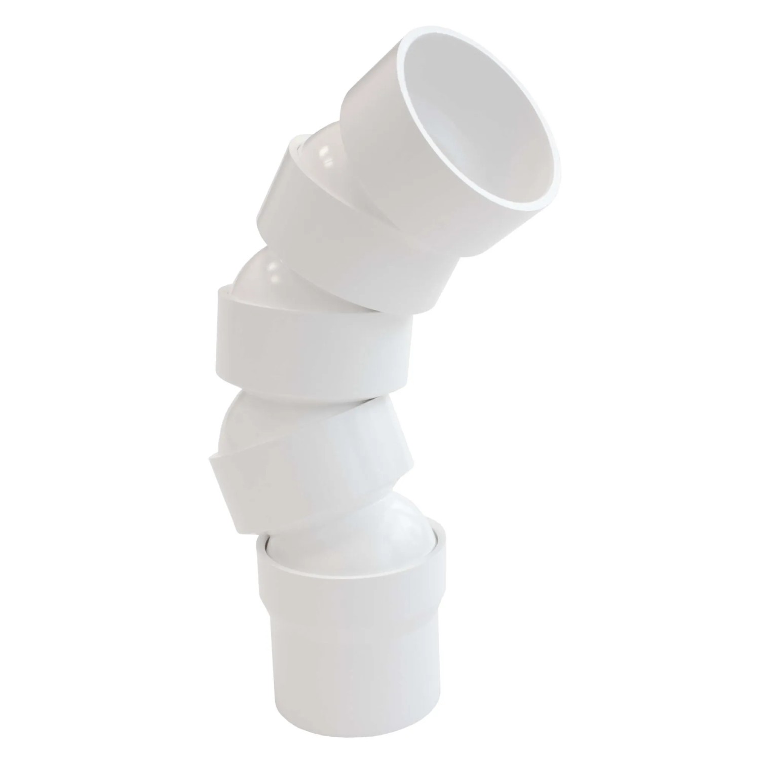 Inefa Flexibler Rohrbogen PVC 4x DN 50 67-90 Grad Bogenstück Weiß von INEFA