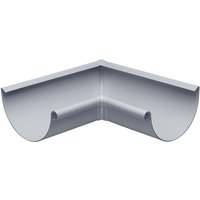 Rinnenwinkel 90 Grad halbrund Innenwinkel, pvc Wulst innen, Verbindungsstück Dachrinnenzubehör, einfache Montage - NW180 / 180mm Grau - Inefa von INEFA