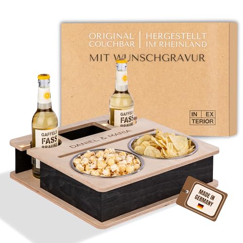 INEXTERIOR CouchBar Square - PERSONALISIERBAR - handgefertigt in Deutschland - zwei Snackschalen und Flaschenhalter - Couchbutler couchorganizer Sofaorganizer Sofaablage Tablett Couchbutler INEXTERIOR CouchBar Square - PERSONALISIERBAR - handgefertigt in Deutschland - zwei Snackschalen und Flaschenhalter - Couchbutler couchorganizer Sofaorganizer Sofaablage Tablett Couchbutler von INEXTERIOR