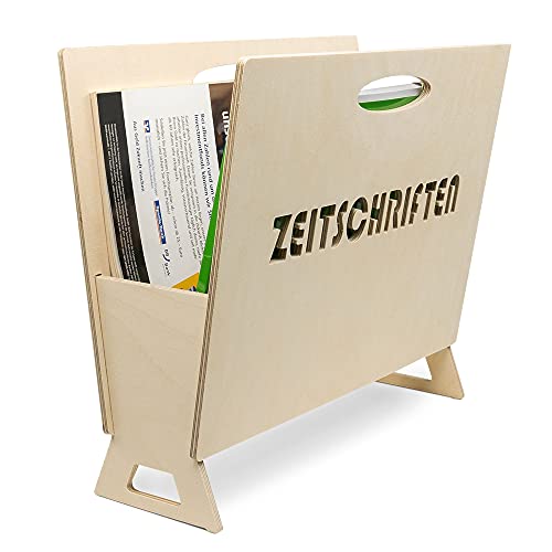 INEXTERIOR Zeitungshalter - moderner Zeitungsständer - Magazinhalter - für Zeitungen, Zeitschriften und Kataloge - aus Birkenholz - Made in Germany von INEXTERIOR