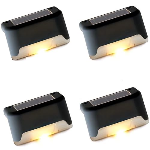 INF 4er-Pack automatisches Ein-/Aus-Solar-Weißlicht für Innenhöfe, Zäune, Geländer, Stufen, Solarlampen für Außen Garten, Solar Lampe für die Garten dekoration von INF