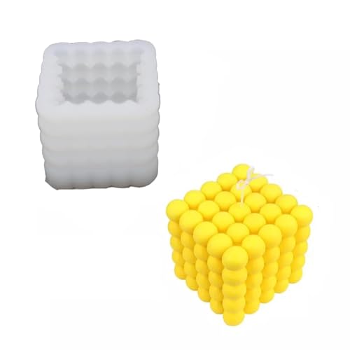 INF Kerzenform, Kerzen Silikonform 3D zum Gießen, Bubble Cube Ball Harz Kerze, für Handwerk Ornamente, Handgemachte Seife Silikonharz-Form von INF