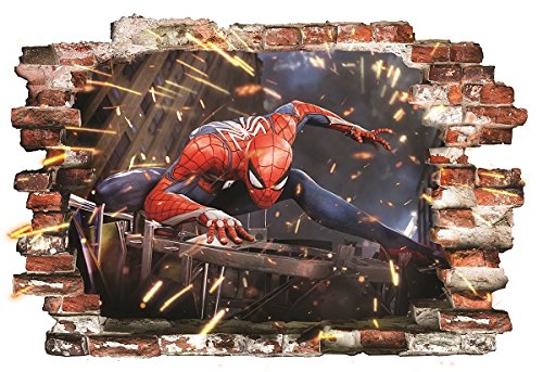 INFANS Spiderman Wandaufkleber für Schlafzimmer Wandbild Wandtattoo Spider Man Tapete Aufkleber 55cmx80cm von INFANS