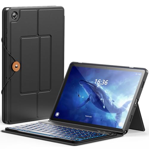 INFILAND Galaxy Tab A9 Plus Hülle mit Tastatur, Handschlaufe & Faltbare Ständer, Abnehmbare Magnetische Beleuchtete Tastatur für Samsung Tablet A9 Plus Hülle, Schwarz INFILAND Galaxy Tab A9 Plus Hülle mit Tastatur, Handschlaufe & Faltbare Ständer, Abnehmbare Magnetische Beleuchtete Tastatur für Samsung Tablet A9 Plus Hülle, Schwarz von INFILAND