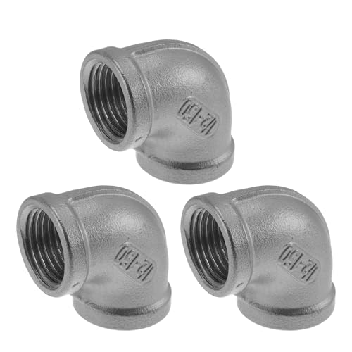 INFINAUTO 304 Edelstahl-Rohrverschraubungen, 1,27 cm BSPT, 90 Grad Innengewinde, Winkelverbinder, 3 Stück von INFINAUTO