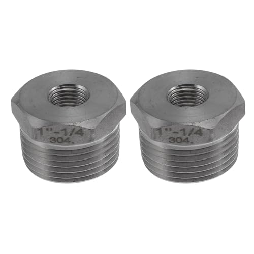 INFINAUTO 304 Edelstahl-Rohrverschraubungen, 2,5 cm Außengewinde x 1/4 Zoll Innengewinde, BSPT-Reduzierstück, Sechskantbuchse, 2 Stück von INFINAUTO
