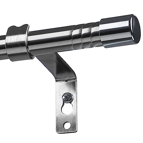 INFLATION Gardinenstangen mit Silber Endkappe 76-198 cm, Silber Gardinenstange mit Halterungen Set Fensterstangen für Wohnzimmer & Außenbereich von INFLATION