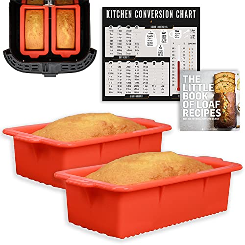 Air Fryer Silikon-Kastenformen zum Backen, Antihaft-Brotkuchenform, 20,3 cm Airfryer Backformen-Sets, Hackbraten, Brownie-Mais, passend für Instant Pot, Ninja Foodi, Cosori, Chefman, Power XL, Dash, Air Fryer Silikon-Kastenformen zum Backen, Antihaft-Brotkuchenform, 20,3 cm Airfryer Backformen-Sets, Hackbraten, Brownie-Mais, passend für Instant Pot, Ninja Foodi, Cosori, Chefman, Power XL, Dash, von INFRAOVENS