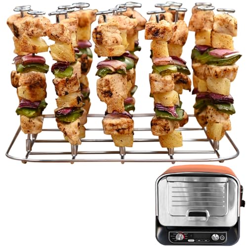 INFRAOVENS Air Fryer Rack für Ninja Woodfire Pizzaofen, 8-in-1 Outdoor Ofen, Smoker, Edelstahl Zubehör für OO100 OO101 OO101B, Airfryer Spießständer, Kabobs und Rib Barbecue BBQ Rack von INFRAOVENS