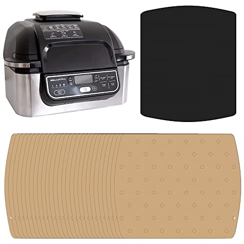 Luftfritteuse ungebleichtes Pergamentpapier für Ninja Foodi Grill 5-in-1 AG301, 4qt Ninja Foodi Zubehör, AirFryer Zubehör, 100 Stück Air Fryer Liners, hitzebeständige Matte Kochgeschirr von INFRAOVENS von INFRAOVENS