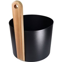 Aufgusseimer Nova 5 Liter aus Aluminium in Schwarz mit Zedernholz-Griff - Infraworld von INFRAWORLD