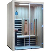 Infraworld - Infrarotkabine TrioSol Design 145 vg Tanne 145x112x201cm mit 2 ABC-Strahler Salzverdampfe von INFRAWORLD