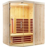 Infraworld TrioSol Unica 2 Infrarotkabine mit 2 ABC-Strahler wählbar in Fichte/Espe/Zirbe Breite: 154 cm - Holzart: Zirbe von INFRAWORLD