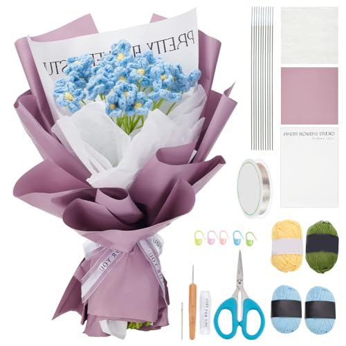 INFUNLY 10 Stück „Nicht Vergissmeinnicht“-Häkelset Für Anfänger, Komplette Blumen-Häkelsets Für Erwachsene Und Kinder, Anfänger Mit Anleitung Und Video-Tutorials, Häkelset als Geschenk Zum Muttertag, INFUNLY 10 Stück „Nicht Vergissmeinnicht“-Häkelset Für Anfänger, Komplette Blumen-Häkelsets Für Erwachsene Und Kinder, Anfänger Mit Anleitung Und Video-Tutorials, Häkelset als Geschenk Zum Muttertag, von INFUNLY