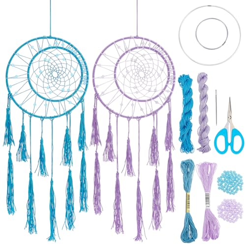 INFUNLY 2 Sets Doppelring-Traumfänger-Set Blaues Traumfänger-Set Für Erwachsene Anfänger Basteln Sie Ihr Eigenes Lila Traumfänger-Set DIY-Traumfänger-Set Mit Anleitung Für Zuhause Wanddekoration INFUNLY 2 Sets Doppelring-Traumfänger-Set Blaues Traumfänger-Set Für Erwachsene Anfänger Basteln Sie Ihr Eigenes Lila Traumfänger-Set DIY-Traumfänger-Set Mit Anleitung Für Zuhause Wanddekoration von INFUNLY