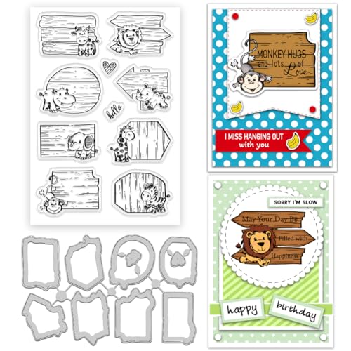 INFUNLY 2 Stück Tier Türschild Aus Holz Transparente Silikonstempel Und Stanzform Zum Basteln von Karten Kuh Stempel Aus Gummi Löwe Metall Stanzformen Tier Etikett Transparente Stempel Und Stanzformen INFUNLY 2 Stück Tier Türschild Aus Holz Transparente Silikonstempel Und Stanzform Zum Basteln von Karten Kuh Stempel Aus Gummi Löwe Metall Stanzformen Tier Etikett Transparente Stempel Und Stanzformen von INFUNLY