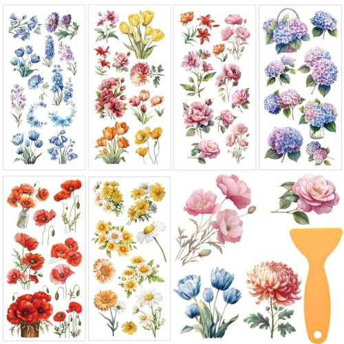 INFUNLY 6 Blatt Frühlingsblumen-Reiben auf Transfers 5,9 x 11,8 Vintage Blumenmöbel Reiben auf Transfer Gelbe Gänseblümchen Reiben auf Transfer Rote Mohnblume Hortensien Aufkleber Wasserdicht für Holz INFUNLY 6 Blatt Frühlingsblumen-Reiben auf Transfers 5,9 x 11,8 Vintage Blumenmöbel Reiben auf Transfer Gelbe Gänseblümchen Reiben auf Transfer Rote Mohnblume Hortensien Aufkleber Wasserdicht für Holz von INFUNLY