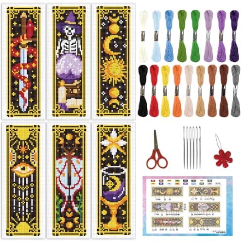INFUNLY 6 Stück Sonne und Mond Astrologie Kreuzstich Lesezeichen Sets für Anfänger Evil Eye DIY Kreuzstich Set mit Anleitung DIY Lesezeichen Sets Wahrsage Stempel Lesezeichen Set für Buchliebhaber INFUNLY 6 Stück Sonne und Mond Astrologie Kreuzstich Lesezeichen Sets für Anfänger Evil Eye DIY Kreuzstich Set mit Anleitung DIY Lesezeichen Sets Wahrsage Stempel Lesezeichen Set für Buchliebhaber von INFUNLY