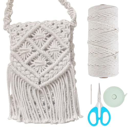 INFUNLY DIY Makramee-Taschen-Set Für Erwachsene Anfänger Mädchen Makramee-Kordel-Set Mit Quasten Bohemian-Handarbeit Knüpf-Handtaschen-Set Mit Video Und Anleitung Häkeltaschen-Set Für Frauen Urlaubs- INFUNLY DIY Makramee-Taschen-Set Für Erwachsene Anfänger Mädchen Makramee-Kordel-Set Mit Quasten Bohemian-Handarbeit Knüpf-Handtaschen-Set Mit Video Und Anleitung Häkeltaschen-Set Für Frauen Urlaubs- von INFUNLY