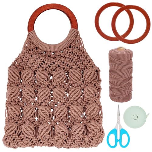 INFUNLY DIY Makramee-Taschen-Set Handgewebtes Makramee-Set Für Erwachsene Anfänger Makramee-Geldbörsen-Sets Handgefertigtes Makramee-Handtaschen-Set Zum Knüpfen Mit Holzgriff Baumwollkordel INFUNLY DIY Makramee-Taschen-Set Handgewebtes Makramee-Set Für Erwachsene Anfänger Makramee-Geldbörsen-Sets Handgefertigtes Makramee-Handtaschen-Set Zum Knüpfen Mit Holzgriff Baumwollkordel von INFUNLY