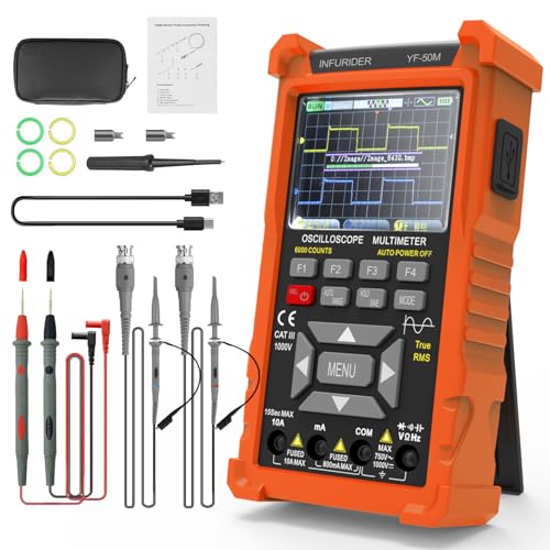 3 in 1 Digitalen Oszilloskop Multimeter, Professionelles Signal Generator, 50MHz Labor-Oszilloskope with 2 kanal, 200M/280MSa/s, Durchgangsprüfer with 6000 Counts 3 in 1 Digitalen Oszilloskop Multimeter, Professionelles Signal Generator, 50MHz Labor-Oszilloskope with 2 kanal, 200M/280MSa/s, Durchgangsprüfer with 6000 Counts von INFURIDER