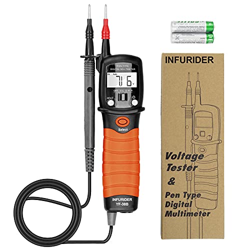 INFURIDER Stift Handmultimeter YF-38B Digitaler Spannungsprüfer Voltmeter,Multi Tester DC/AC Spannung, Widerstand,Diodentest und Durchgangssummer von INFURIDER