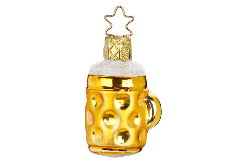 INGE-GLAS® Christbaumschmuck, Christbaumschmuck Bayerischer Bierkrug 5cm gold, 1 Stück von INGE-GLAS®